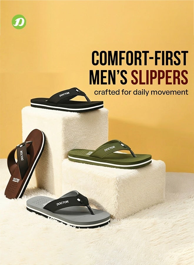 DOCTOR EXTRA SOFT Men’s Orthopedic Diabetic Anti-Skid Flip Flops D-24 | Lightweight Comfortable Daily Wear Slippers for Men D-24 - Image 5